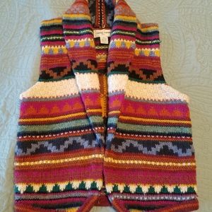 Vintage Rainbow Knit Wool Vest